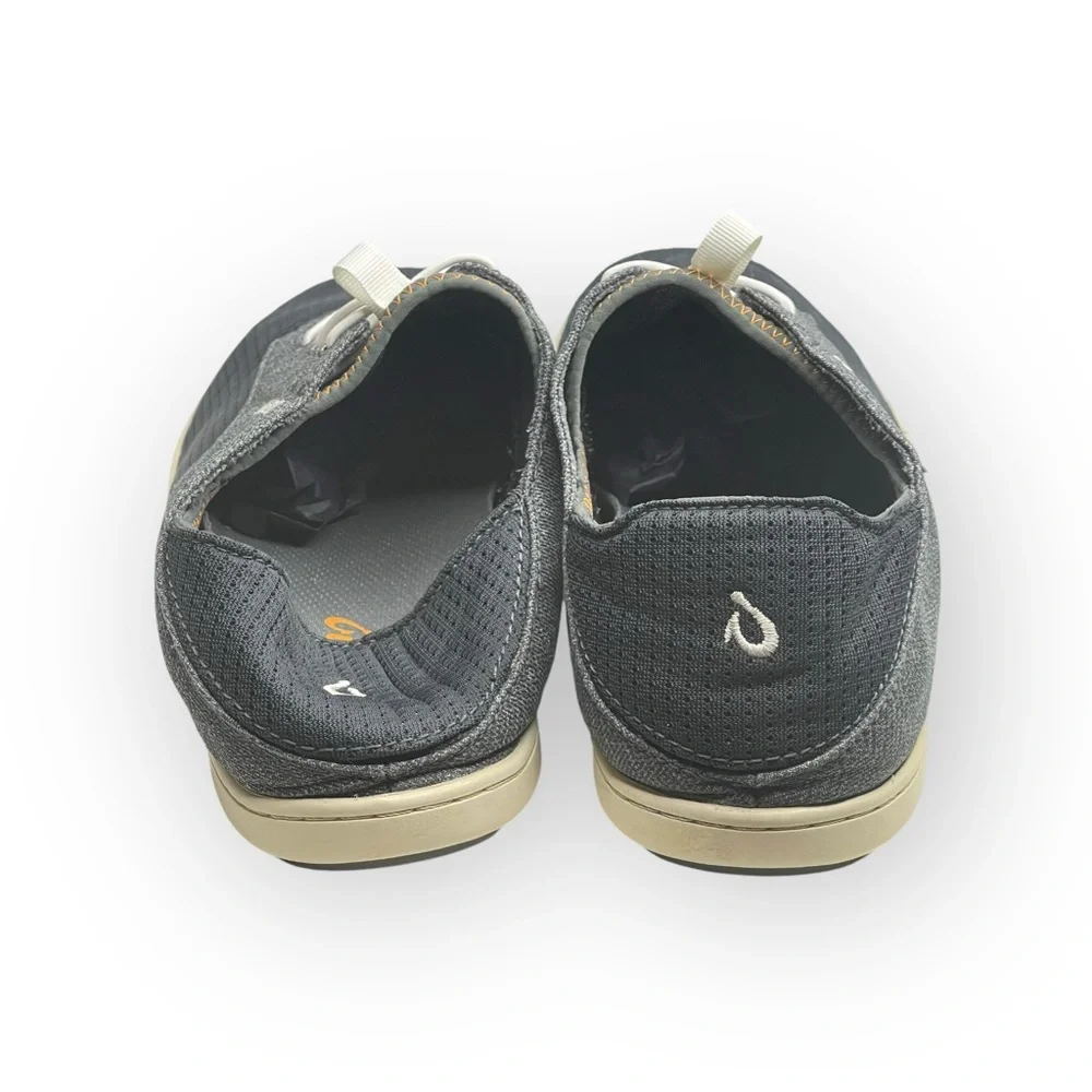 OluKai ʊ Nohea Moku No Tie Drop in Heel Boat Shoes Slides ʊ Wet Dry ʊ Shadow ʊ 9